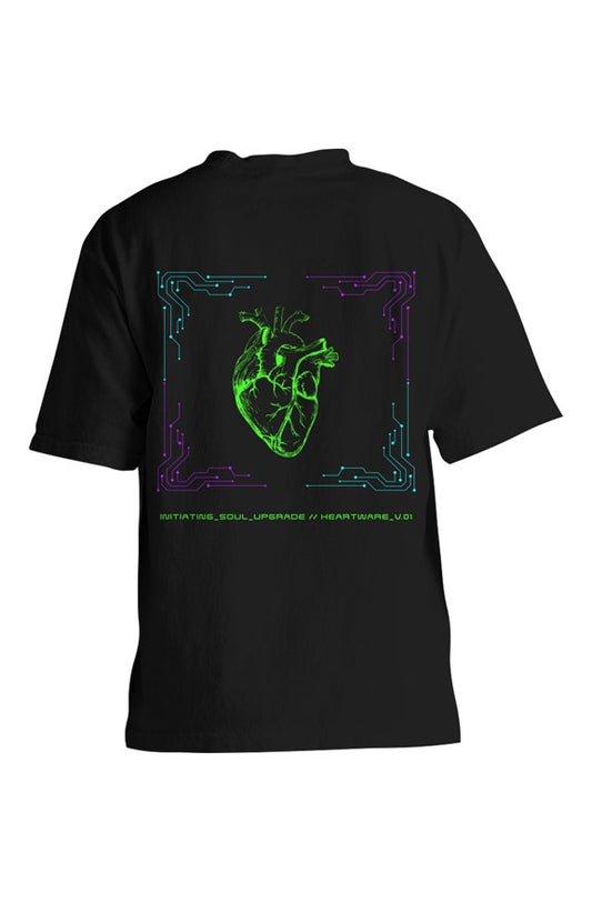 Neon Heart - Mens Cropped Max Heavyweight Tee